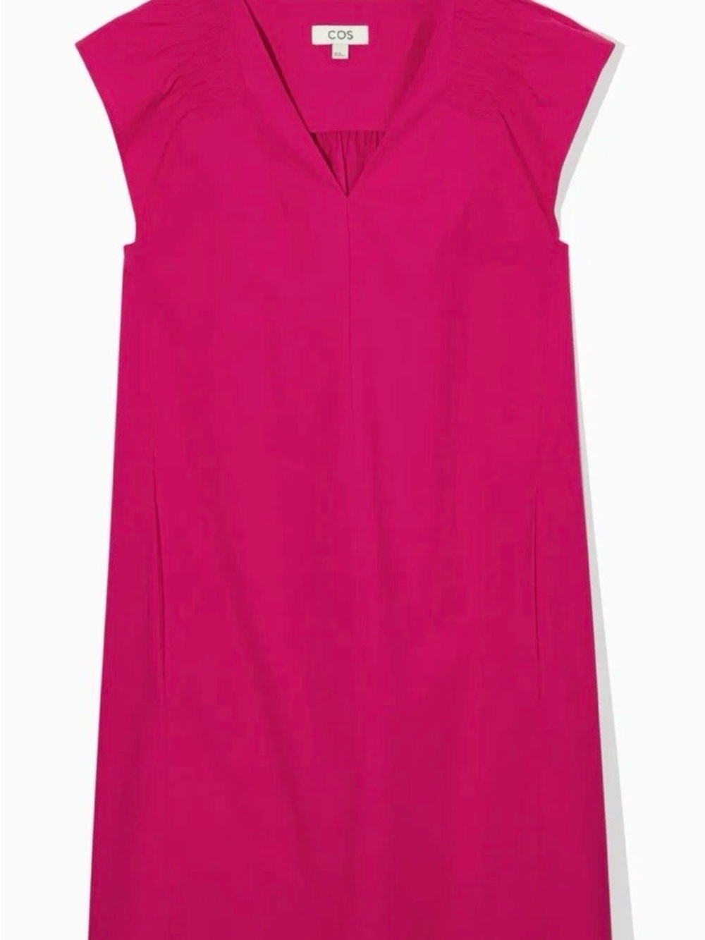 COS Fuchsia V-Neck Midi Shift Dress